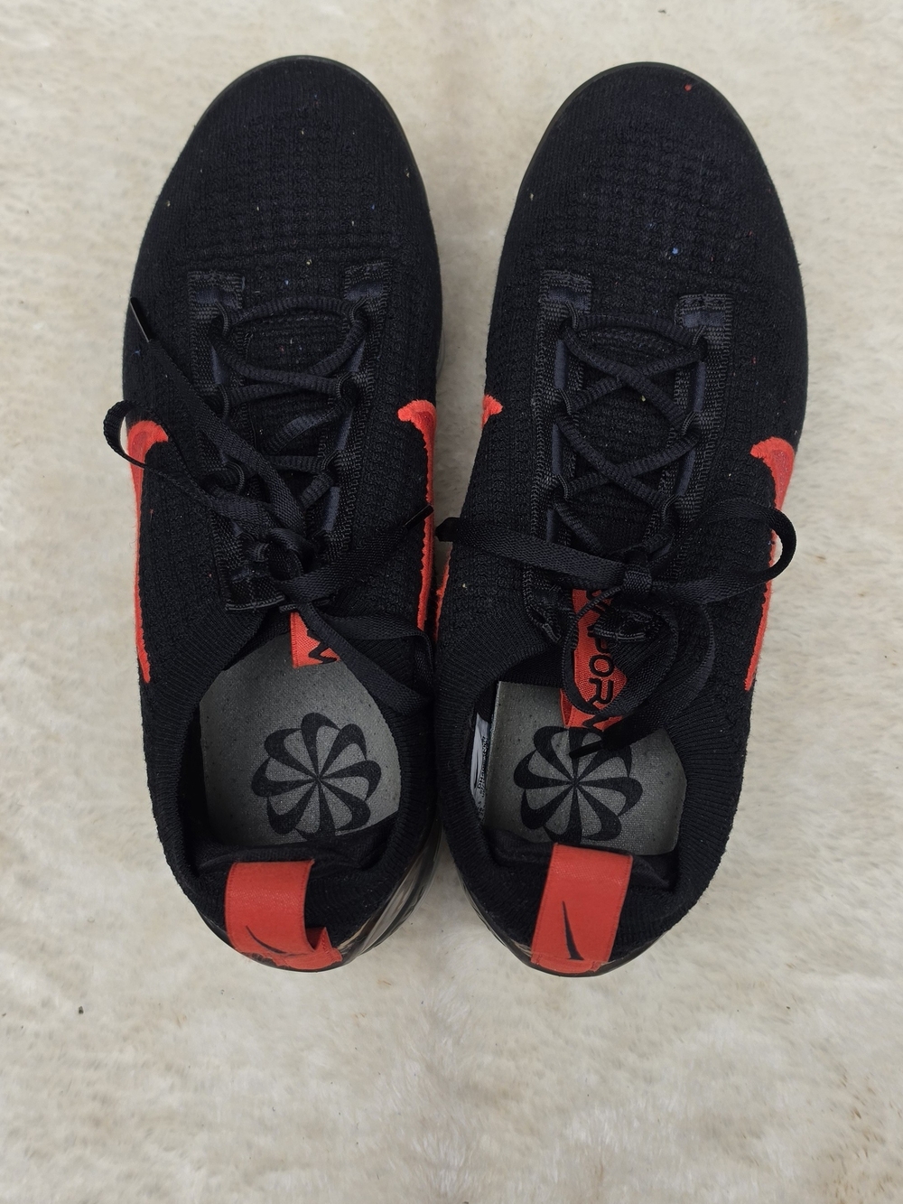 Nike Air VaporMax 2021 Flyknit Leopard Black Red Sneakers Women's 8.5 - Picture 6 of 7